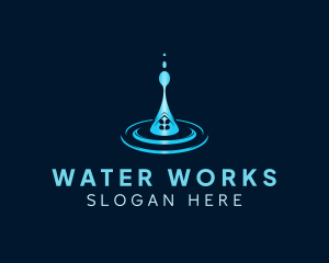 Home Water Droplet logo design