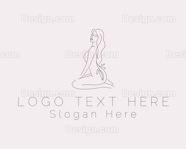 Leaf Nude Woman Body Logo