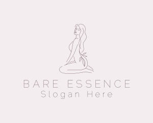 Leaf Nude Woman Body logo design