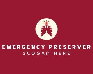 Respiratory Lungs Emergency Siren logo design