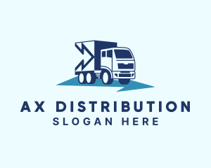 Blue Arrow Delivery Truck logo design