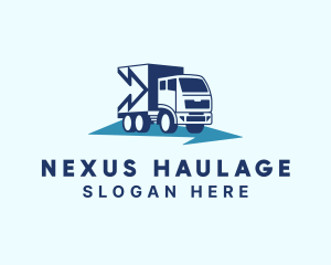 Blue Arrow Delivery Truck logo design