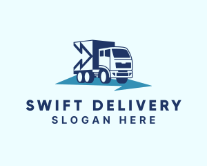 Blue Arrow Delivery Truck logo design