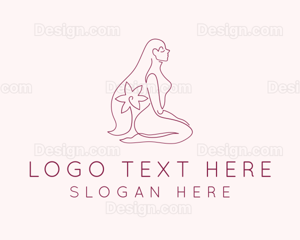 Nude Woman Flower Logo