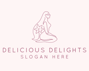 Nude Woman Flower logo