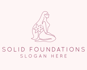 Nude Woman Flower logo