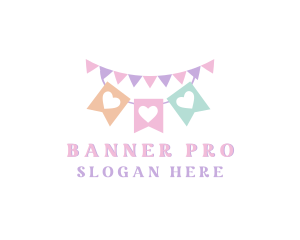 Party Banner Ribbon logo design