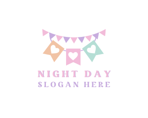 Party Banner Ribbon logo design