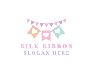 Party Banner Ribbon logo design