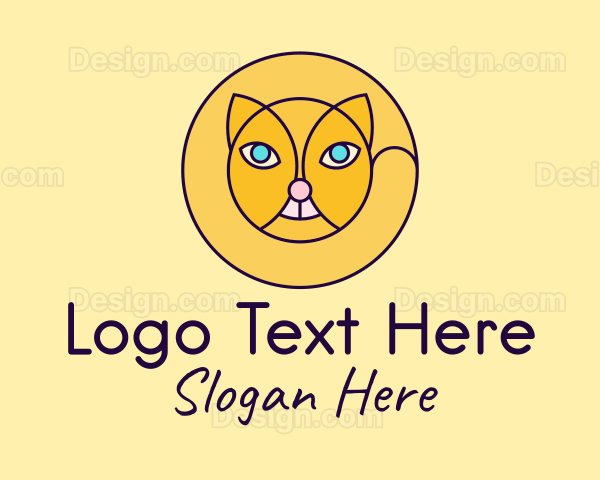 Yellow Circle Cat Logo