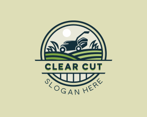 Lawn Care Mower Landscaping logo design