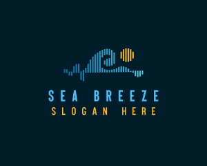 Sea Wave Audio Equalizer logo design