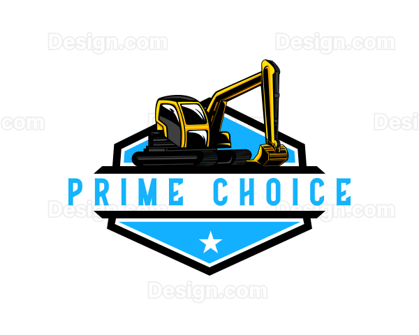 Excavator Heavy Equipment Machine Logo