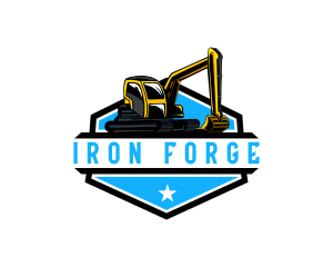 Excavator Heavy Equipment Machine logo design