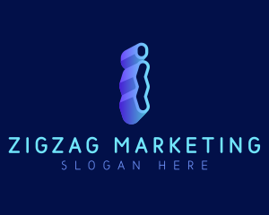 Creative Zigzag Letter I logo