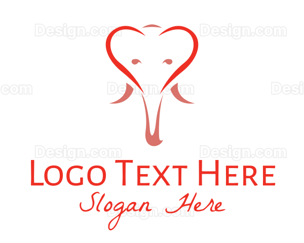 Outline Elephant Heart Logo