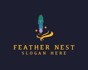 Literature Feather Quill logo design