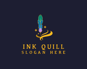 Literature Feather Quill logo design