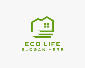 Green Eco Friendly House logo design