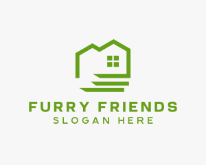 Green Eco Friendly House logo design