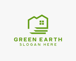 Green Eco Friendly House logo design