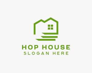 Green Eco Friendly House logo design