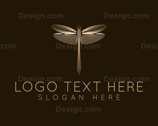 Elegant Gold Dragonfly Logo