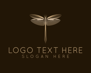 Elegant Gold Dragonfly logo