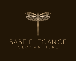 Elegant Gold Dragonfly logo design