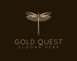 Elegant Gold Dragonfly logo design