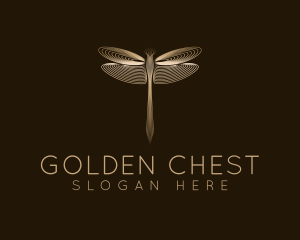 Elegant Gold Dragonfly logo design