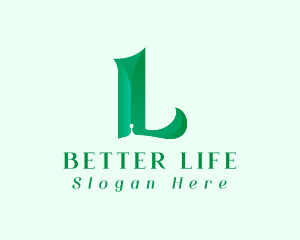 Natural Leaf Gardening Letter L logo design