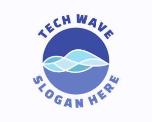 Modern Biotech Waves logo design