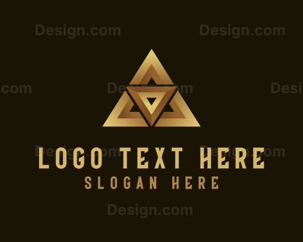 Gold Luxury Triangle Logo