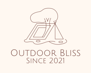 Minimalist Camping Tent logo design