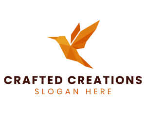 Hummingbird Origami Art logo design