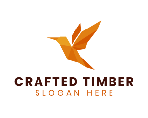 Hummingbird Origami Art logo design