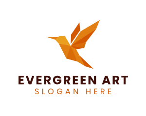 Hummingbird Origami Art logo design