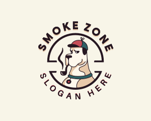 Smoking Pipe Dog Pet logo design