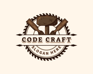 Hammer Saw Crafting logo design