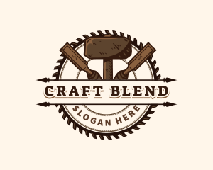 Hammer Saw Crafting logo design