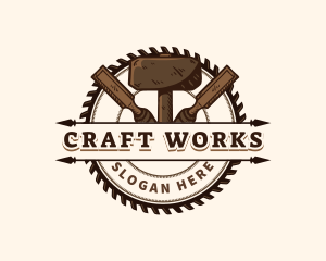 Hammer Saw Crafting logo design