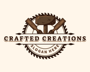 Hammer Saw Crafting logo design