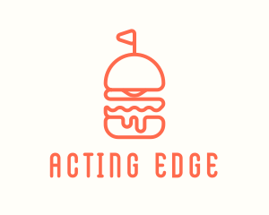 Minimal Cheeseburger Burger logo design