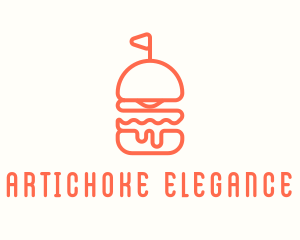 Minimal Cheeseburger Burger logo design