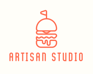 Minimal Cheeseburger Burger logo design