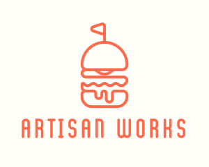 Minimal Cheeseburger Burger logo design