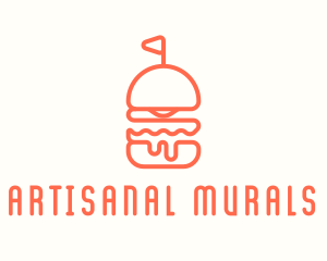 Minimal Cheeseburger Burger logo design