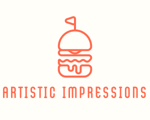 Minimal Cheeseburger Burger logo design