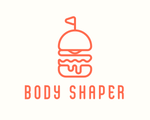 Minimal Cheeseburger Burger logo design